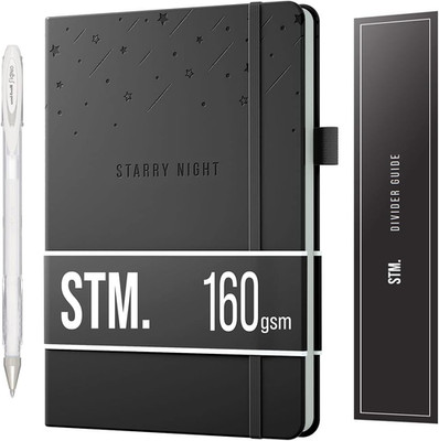 Black Paper Bullet Dotted Journal Notebook | A5 Starry Night by  | Free White Ge
