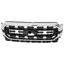 Grille For Ford F-150 2021-23 XLT with Standard Equipment Chrome with Black CAPA