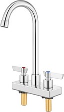 Bar Sink Faucet 4 Inch Center Deck Mount 2 Hole Prep Sink Faucet Dual Handles
