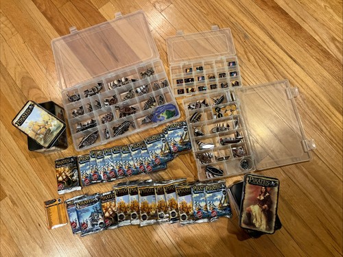 Wizkids Pirates CSG Miniature Game HUGE LOT Unpunched, Sealed Packs, Minis, More