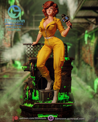 April O'Neil resin scale model kit unpainted 3d print