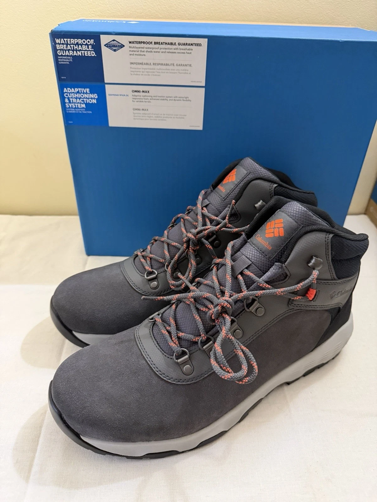 Columbia Newton Wanderer Grey Suede Leather Hiking Boots 12/45 NIB
Opens in a new window or tab