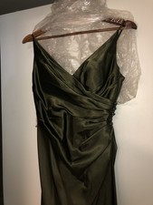 Olive Green Satin Martini Olive Bridesmaid Dress