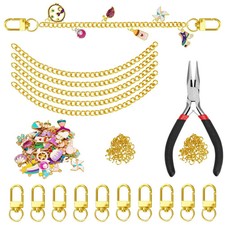 98PCS DIY Keychain Bag Charm Kit 5 Chains Multicolor Charms Purse Extender Gift