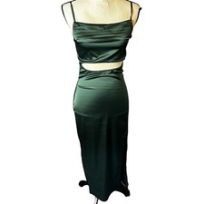 Green Cutout Maxi Dress Formal Evening Gown Party Cocktail Bodycon Small