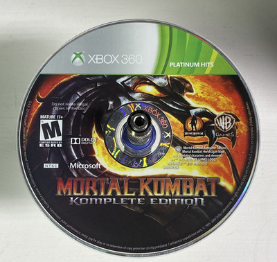 Mortal Kombat Komplete Edition Platinum Hits M NTSC-U/C Microsoft Xbox 360 Disc
