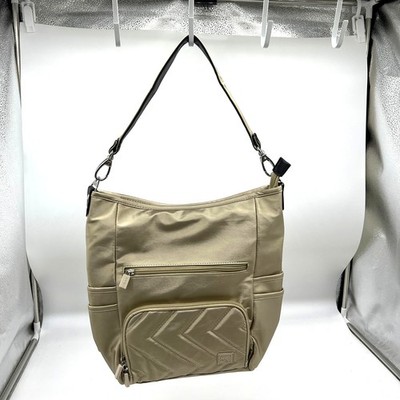 IHKWIP Zig Zag Quilted Go Getter Shoulder Bag with Crossbody Strap Met Champagne