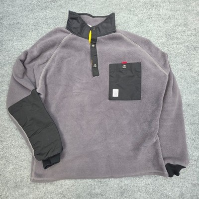 Topo Designs Mountain Fleece Pullover Jacket Men's Large Gray Snap