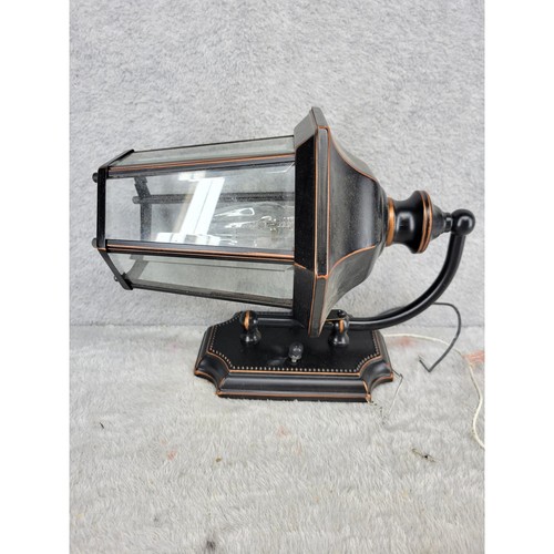 Bronze Outdoor Wall Light Fixture Glass Lantern Sconce Lamp