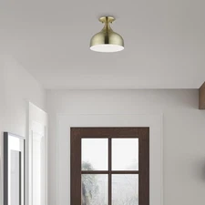 Livex Lighting 40980-01 Amador Semi-Flush Mount Antique Brass