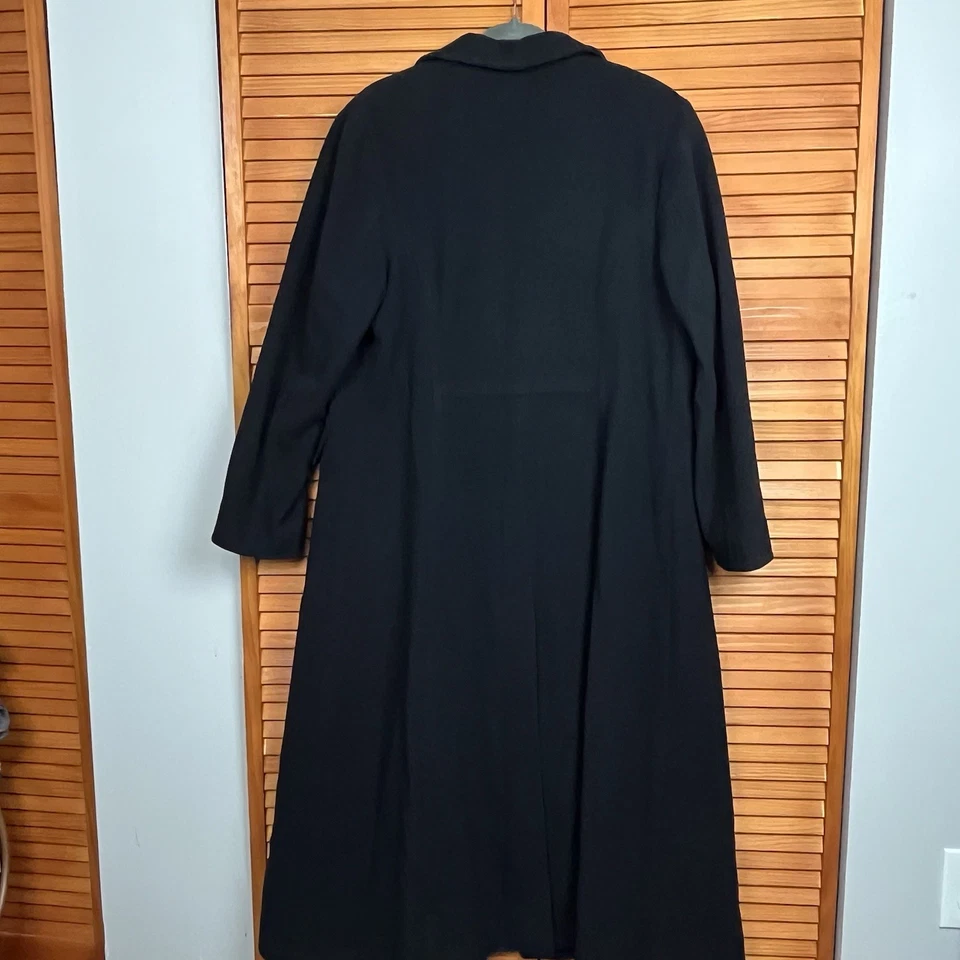 Vintage Kristen Blake Black Long Wool Black Trench Coat Women’s Size 14 - Image 4 of 4