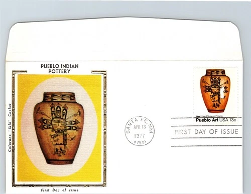 S07-0401, PUEBLO INDIAN POTTERY, COLORANO SILK FIRST DAY COVER