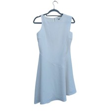 Halston Heritage Short White Dress, Sleeveless, A Symmetrical Hem, Sz 2