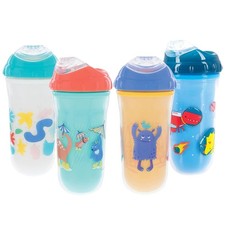 Nuby No Spill Insulated Transition Cup with 9 ounces, Colors Vary - 2 Pack
