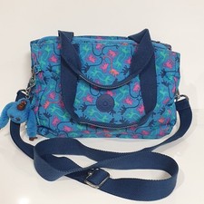 Kipling Nariko Monkey Mania Pattern Sky Blue Bag Crossover Handbag