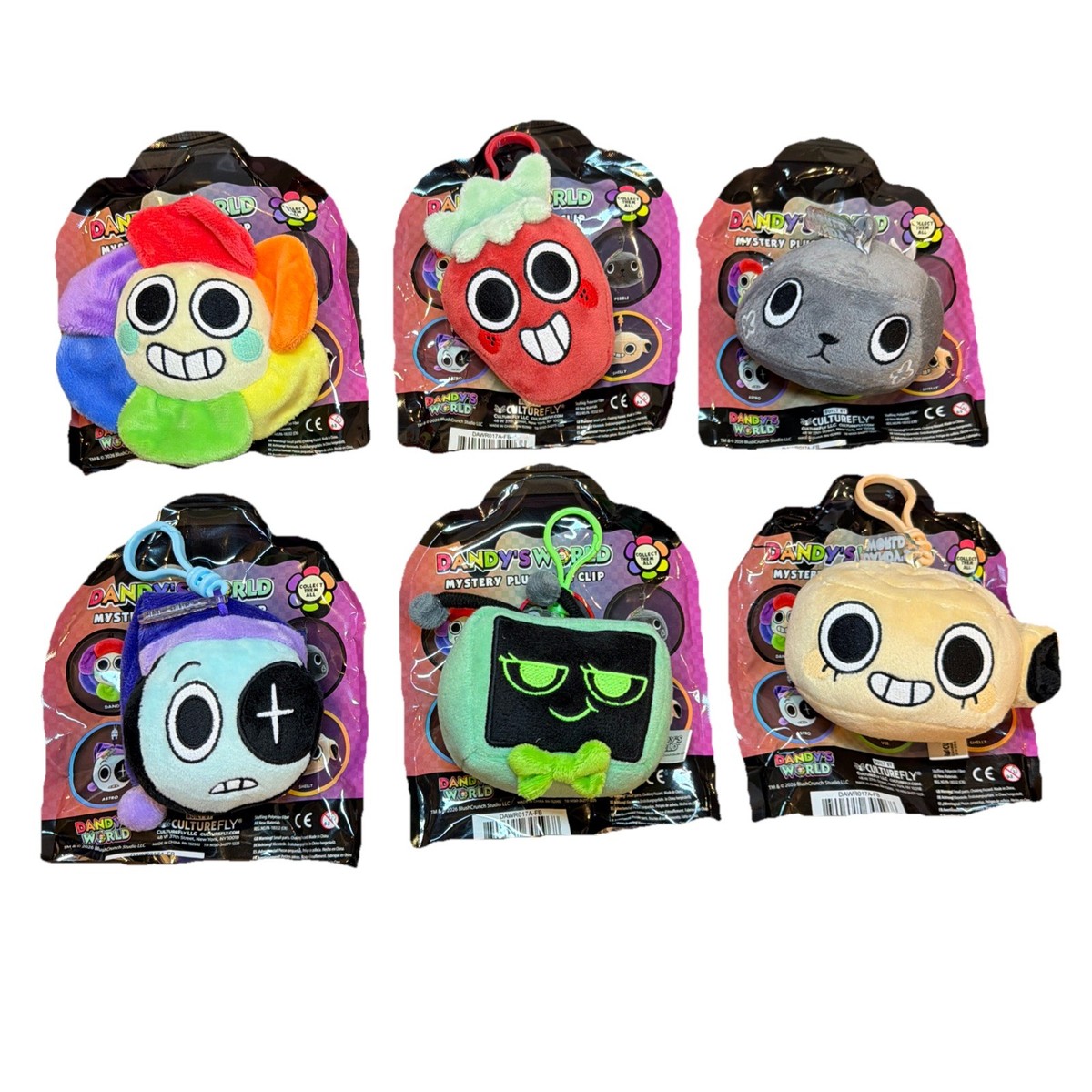 Dandy's World Mystery Plush Bag Clip Complete Set of 6 Plush