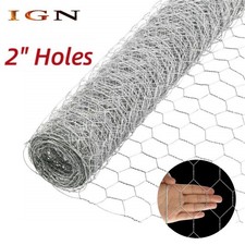 Galvanized Poultry Net - Metal Fencing / Chicken Wire 2" Holes 50/150Feet