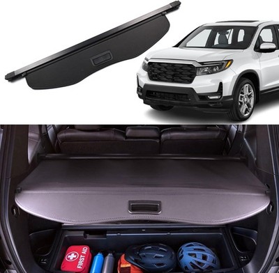 For 2019-2023 2024 Honda Passport Retractable Cargo Cover Security Shade Black