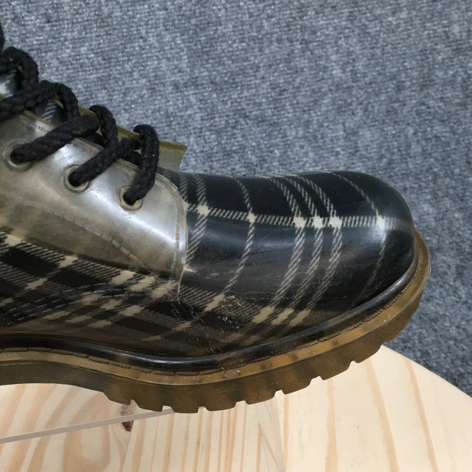 Dirty Laundry Boots Womens 9 Roadie Rain Black Plaid Comfort Round Toe Ankle Top - Image 3 of 4