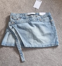 Womens Wrap Denim Mini Skirt By Bershka. UK Size 8. New With Tags