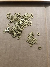 Lot Of 25 No. 2 Solid Brass Flat Washers 3/8” Outside A Fat 3/16 Inner Hole NOS!