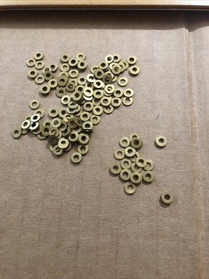 #ad #ad Lot Of 25 No. 2 Solid Brass Flat Washers 3 8” Outside A Fat 3 16 Inner Hole NOS $2.99