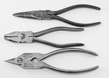 (3) Vintage Pliers: Crescent No. 1033 - SPAC (USA) - Stellar (Japan) Hand Tools