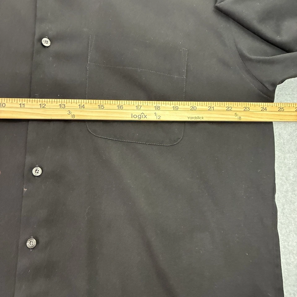 Camisa negra con botones Yves Saint Laurent para hombre L 16,5x34-35 resistente a las arrugas Foto 4 de 4