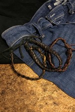 SET of 3 boho leather/bead bracelet adjustable cuff wristband fashion jewelry