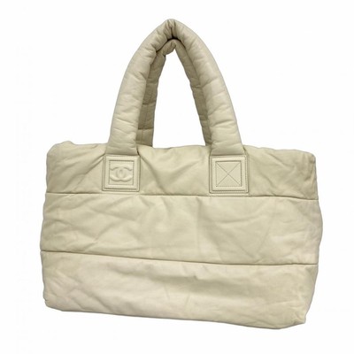 CHANEL Coco Cocoon Leather Tote Bag Ivory