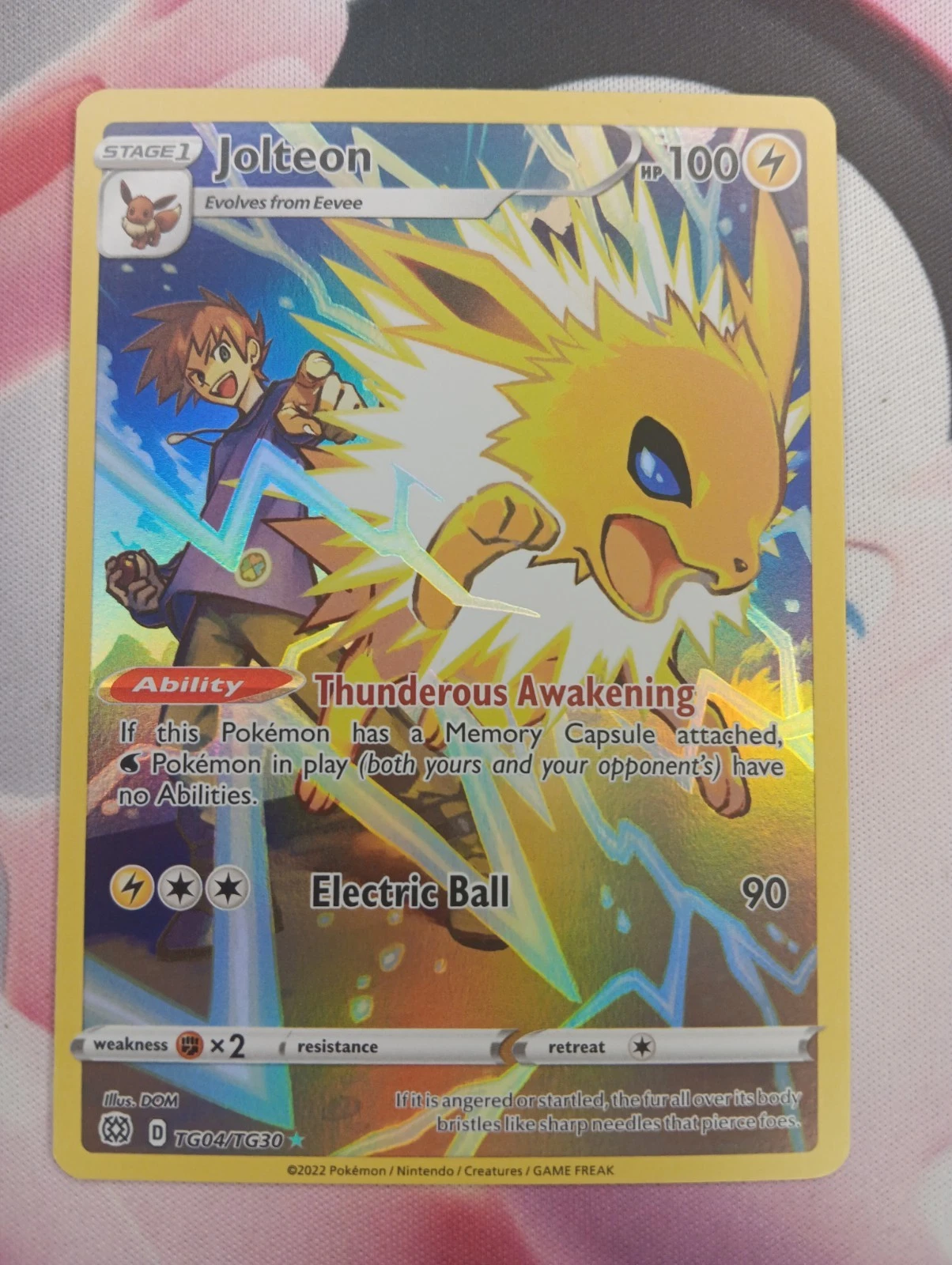 Jolteon TG04/TG30 Brilliant Stars Trainer Gallery Full Art Pokemon Card