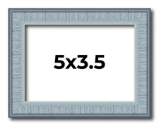 Photo Size Textured Blue Picture Frame - UV Acrylic, Backing, Hanging Hardware