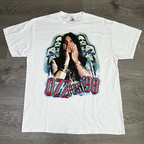 Ozzy Osbourne Ozzfest Tour Concert Men's White T-Sh 1990s vintage concert t-shirt, vintage, size XL, single stitch, B+ condition