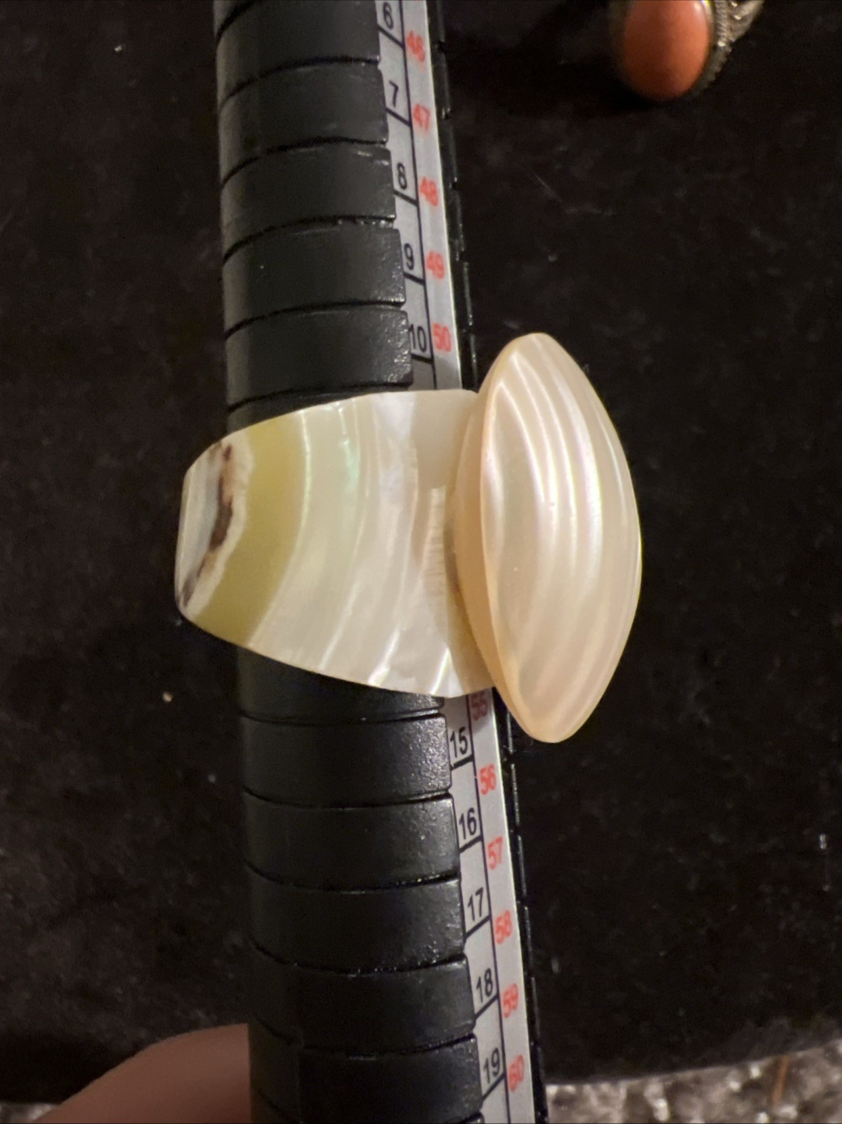 Vintage Solid Shell Statement Ring Size 6.5 - image 6