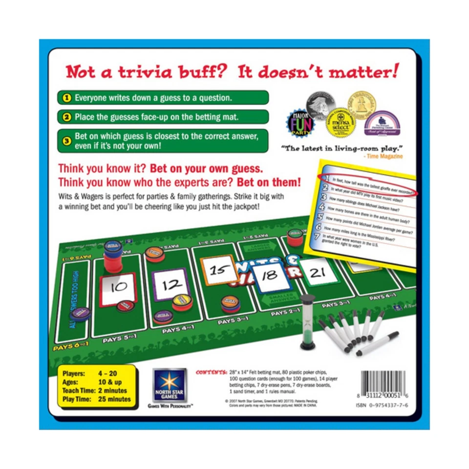 North Star Wits & Wagers Wits & Wagers (edición 2009) caja en muy buen estado+/casi nuevo Foto 2 de 2