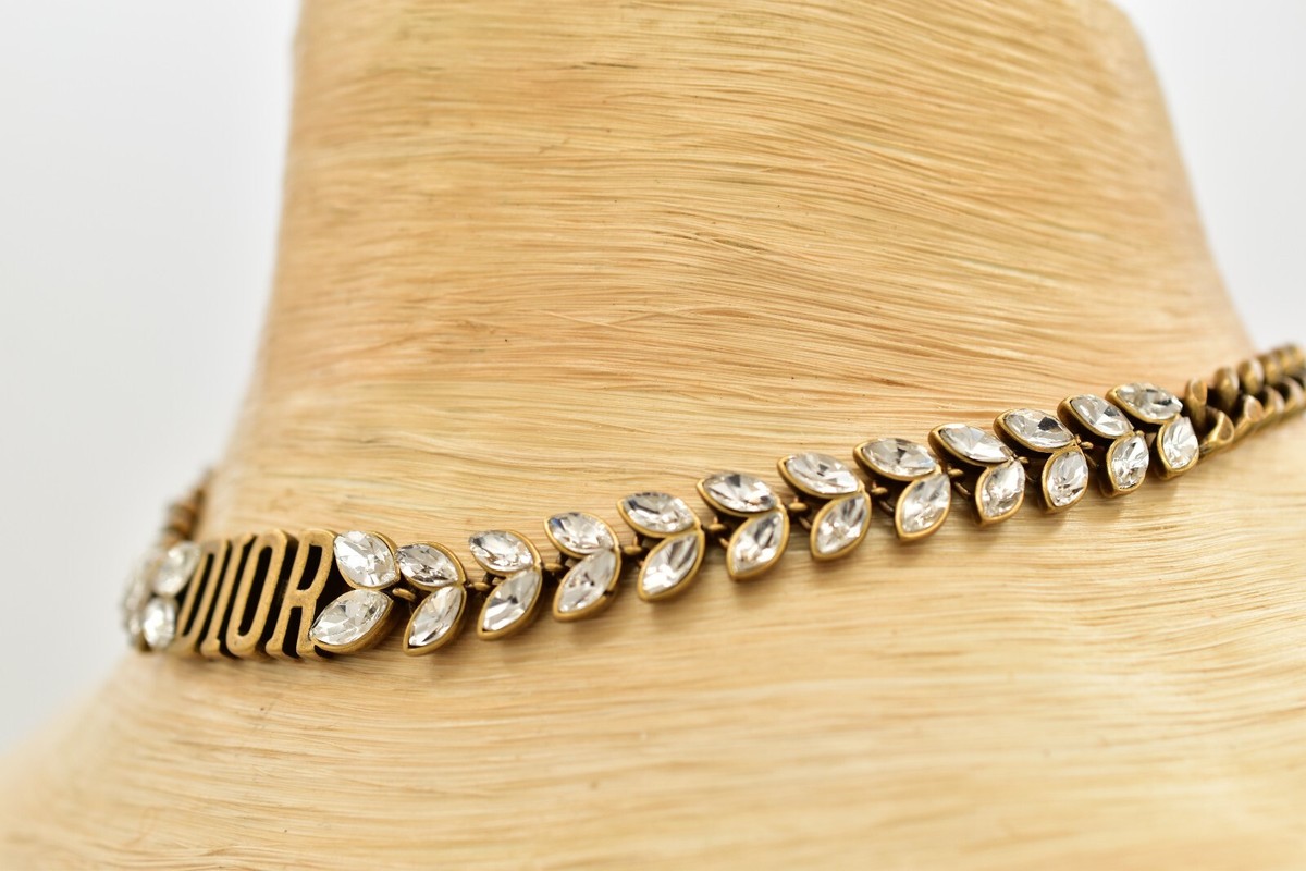Christian Dior Vintage Logo Choker Necklace Revolution