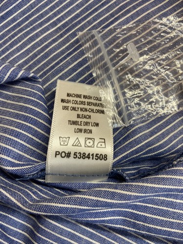 Vestido túnica para mujer Ellos M azul blanco a rayas manga larga Lagenlook Preppy - Imagen 5 de 8