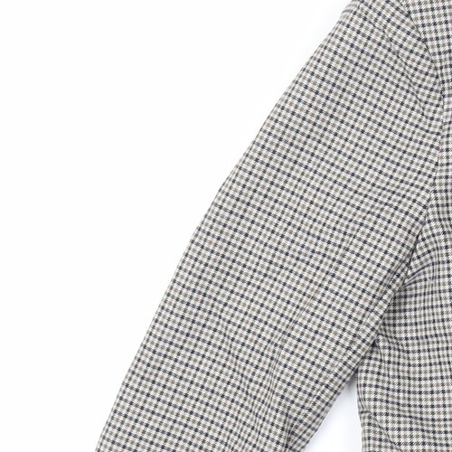 H&M Womens Grey Geometric Jacket Blazer Size 12 Button - Picture 7 of 10