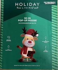 holiday living 30in pop up moose Lighted up with Clear incandescent lights