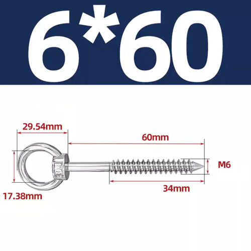 Hebeösenschraube A2 304 Edelstahl Holzschraube Marinequalität M4 bis M12 - Bild 23 von 51