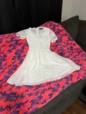 Lulus Angel in Disguise White Lace Skater Dress Size Small