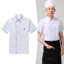 Chef Coat Workwear White Kitchen with Pocket Women Cooks Bakery Uniform