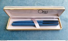 SET OMAS 80 AZZURRO STILOGRAFICA E SFERA NUOVE 1980 SPEDIZIONE GRATUITA EUROPA