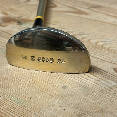 Celebrity 24K Gold Plated Golf Putter. 35in Right Handed. C Logo W
