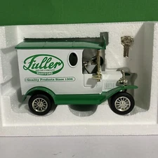 NIB Vintage Fuller Brush Co Metal Rolling Truck &Bank Perfect Condition Die Cast