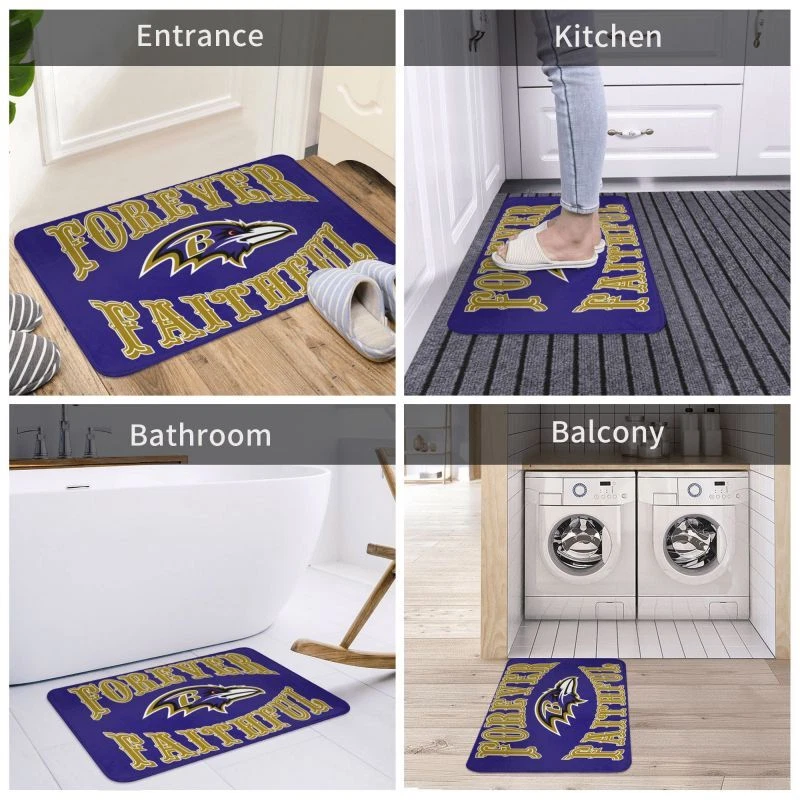 Forever Faithful Baltimore Ravens Floor Mat Decorative