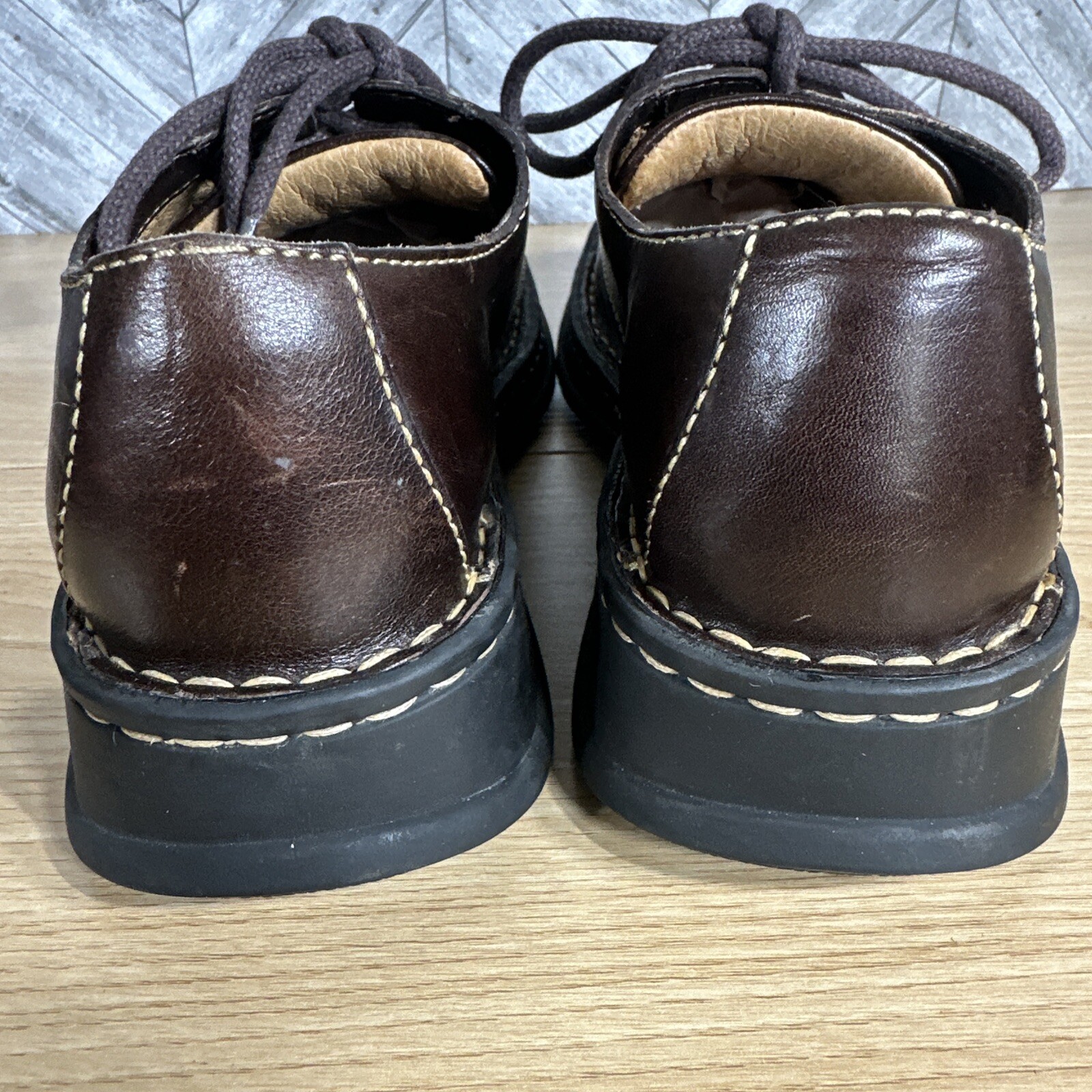 SAOLA Børn donna pelle marrone stringata suola grossa taglia 9 5 W9788