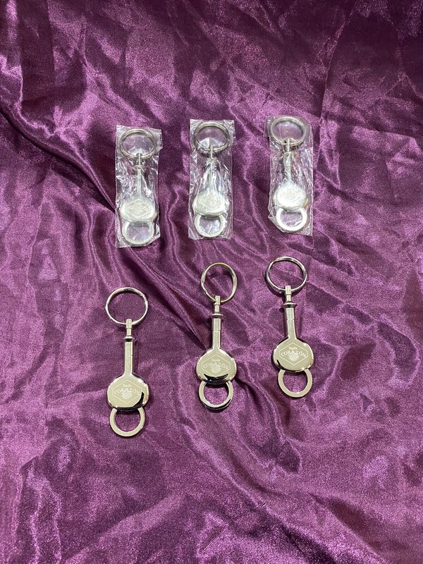 LOT OF (6) Corazon Tequila Chrome Valet Detachable Keychains