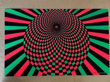 vertigo blacklight poster vintage original velvet flocked pro arts 1970s