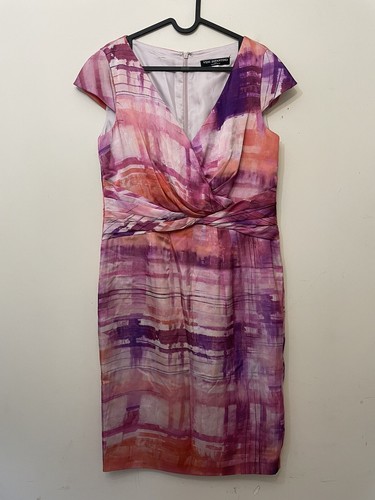 Veni Infantino Mother Of The Bride Purple Pink Shift Dress Size 14 - Picture 2 of 12